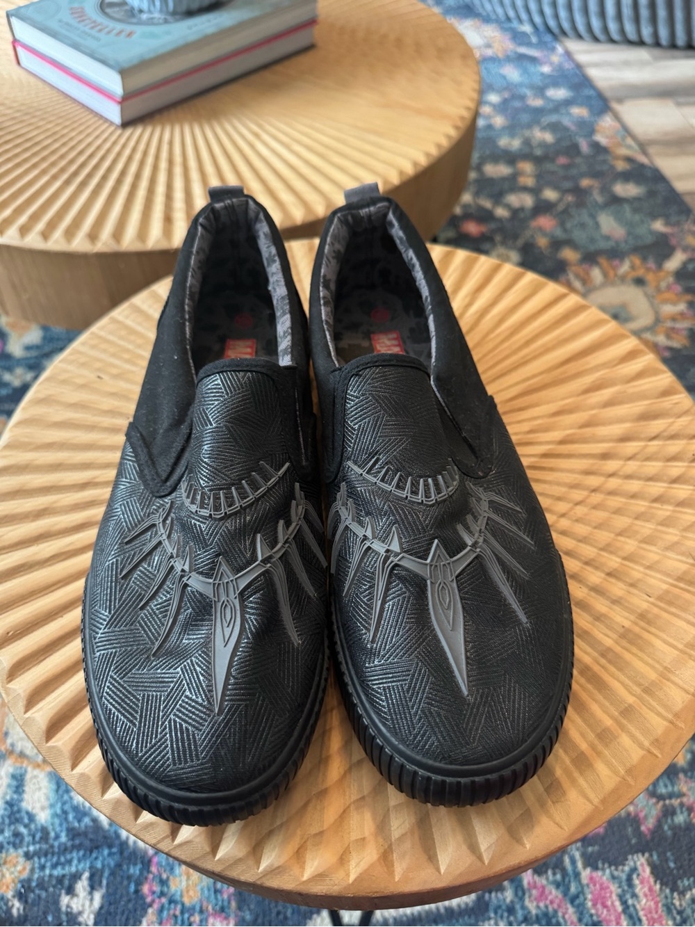 Ground Up Black Panther Marvel Canvas Slip On Sneakers Black Men’s 10.5